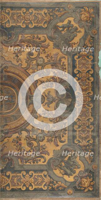 Ornamental ceiling painting with representations of putti in the corners, 1695-1755.  Creator: Elias van Nijmegen.