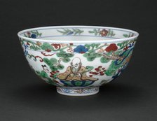 Bowl with God of Longevity (Shoulao) and Eight Daoist Immortals, Ming dynasty, (1572-1620). Creator: Unknown.