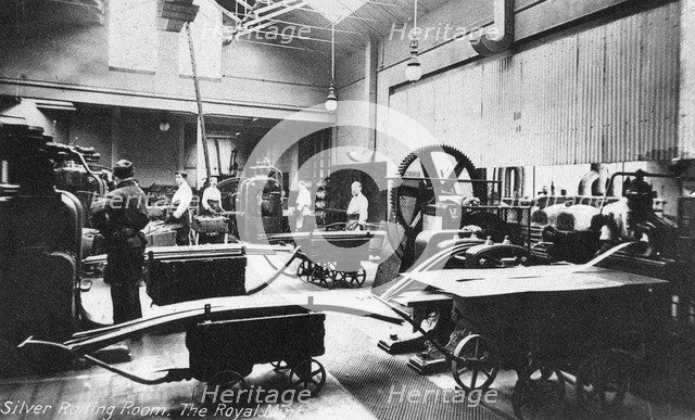 The Silver Rolling Room, the Royal Mint, Tower Hill, London, early 20th century. Artist: Unknown
