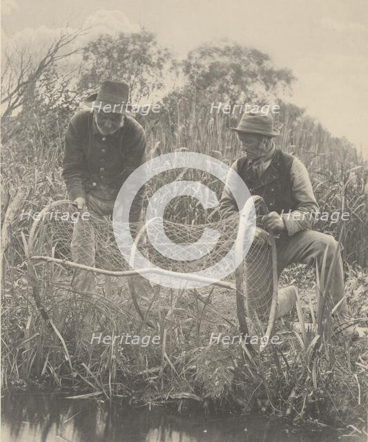 Setting Up the Bow-Net, 1886. Creator: Dr Peter Henry Emerson.