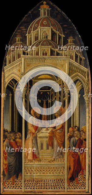 The Annunciation to Zacharias; (verso) The Angel of the Annunciation, ca. 1455-60. Creator: Giovanni di Paolo.