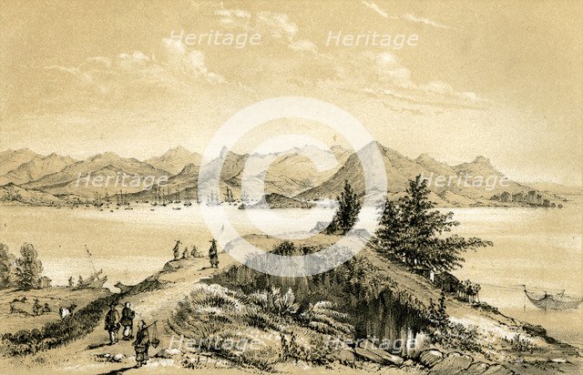 The bay and island of Hong Kong, 1847. Artist: E Gilks