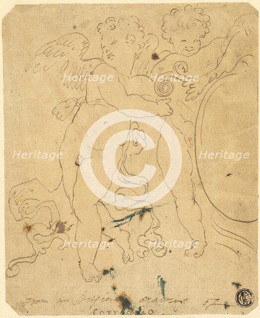 Putti with Shield, n.d. Creator: Unknown.