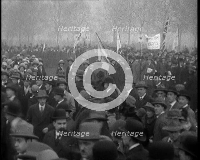 A Large Crowd of Civilians in a Political Rally, 1920. Creator: British Pathe Ltd.