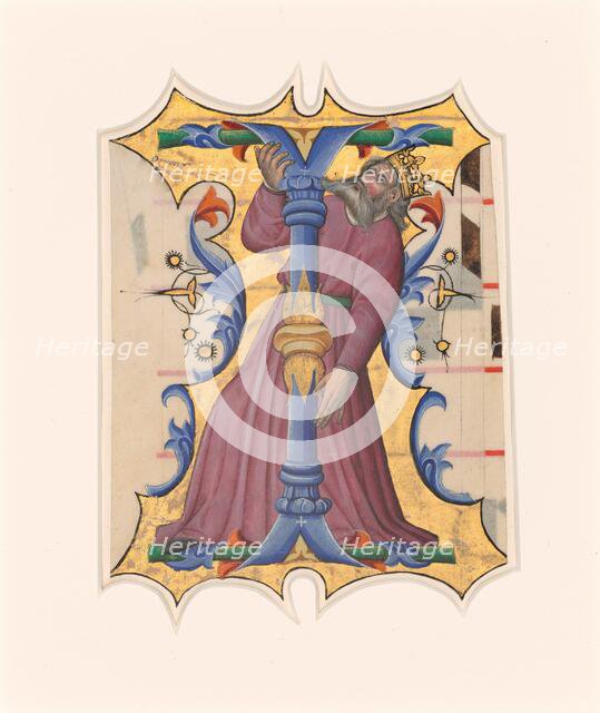 Initial I with David, 1430s. Creator: Master of the Cypresses.