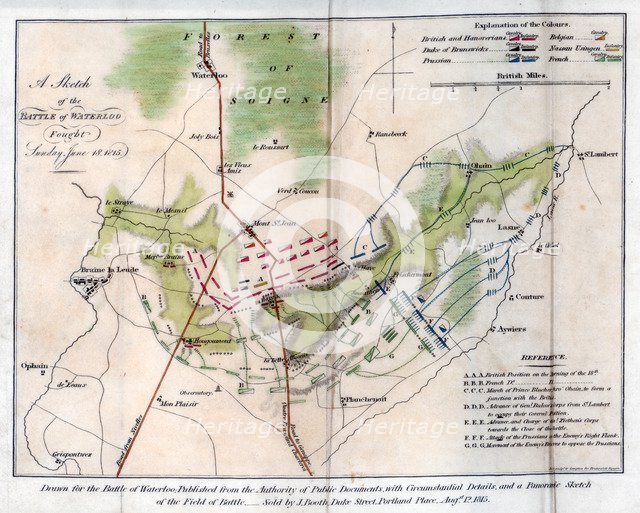 The Battle of Waterloo, 1815 (1816).Artist: J Booth