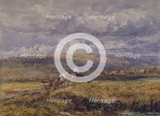 Carting Home the Plough, 1848. Creator: David Cox the Elder.