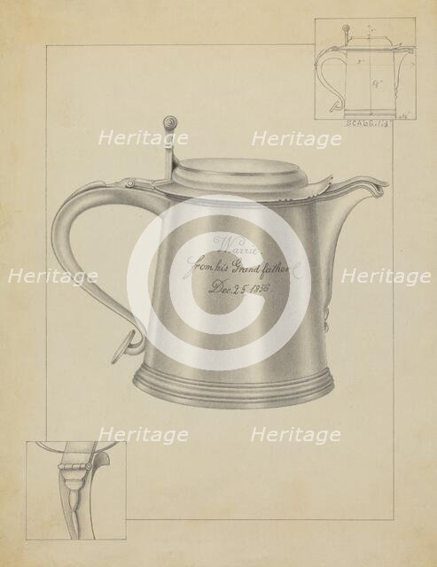 Silver Tankard, c. 1936. Creator: Filippo Porreca.