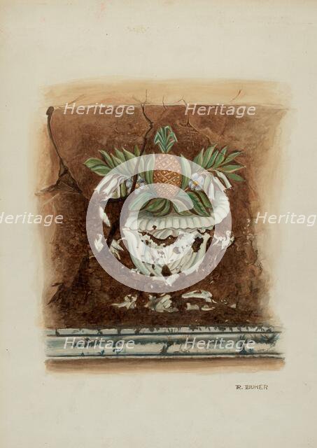 Wall Painting, Pineapple Motif, 1937. Creator: Ruth Buker.