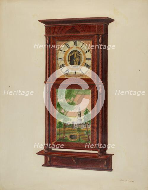 Wall Clock with Mantel, c. 1939. Creator: Richard Taylor.