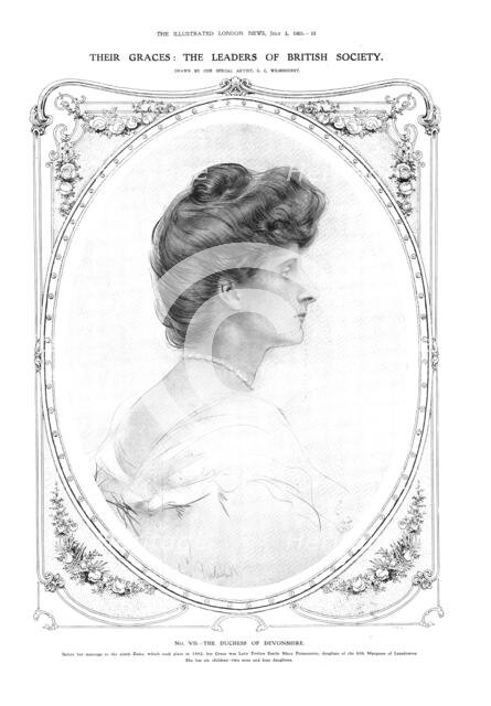 Their Graces: the Leaders of British Society - No. VII. - the Duchess of Devonshire, 1909. Creator: George C Wilmshurst.