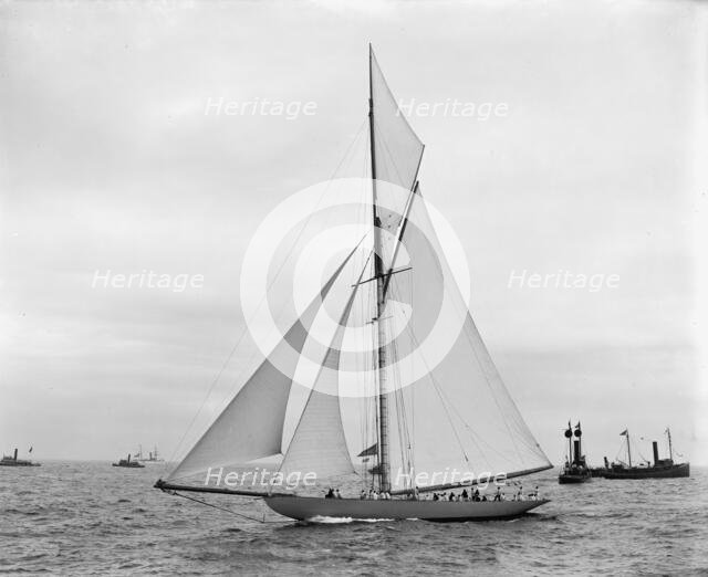 Shamrock I before the start, Oct. 17, '99, c1899. Creator: Unknown.
