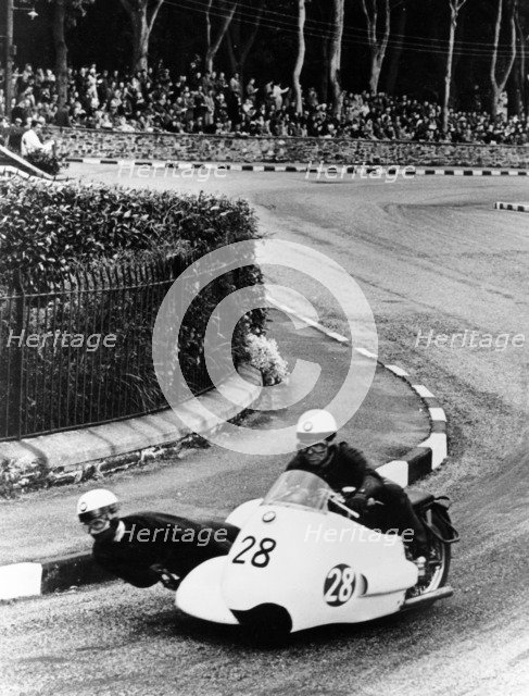 BMW Motorbike and sidecar combination, 1957. Artist: Unknown