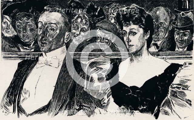At The Theatre, c1876-1898, (1898). Artist: Charles Dana Gibson