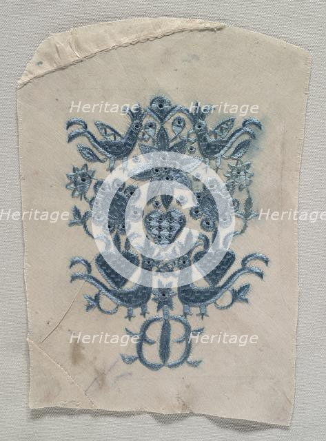 Embroidered Fragment, 1600s - 1700s. Creator: Unknown.