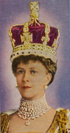 Queen Mary, consort of King George V, at her coronation, 1911 (1935). Artist: Unknown.