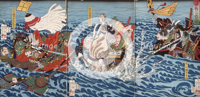 The Great Battle at Kawanakajima, Published in 1866. Creator: Tsukioka Yoshitoshi.