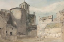 Fortified Entrance to a Welsh Town (East Gate of Caernarvon), ca. 1802. Creator: John Varley I.