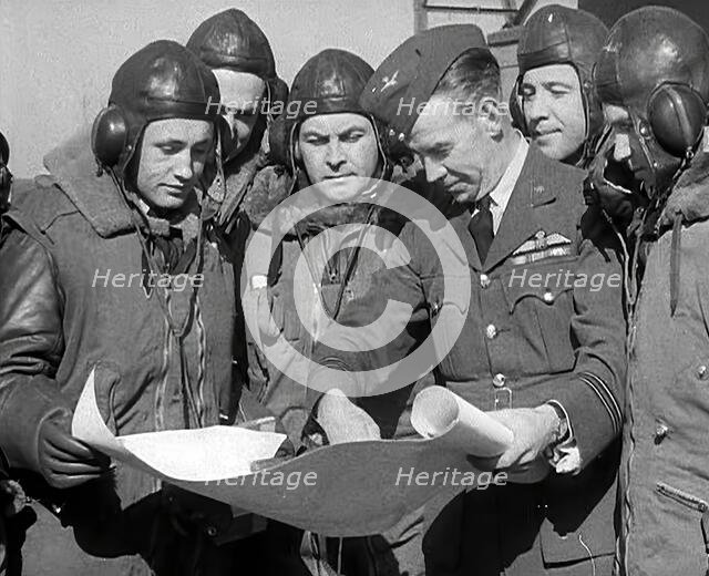 British Pilots Preparing for a Bombing Raid, 1941. Creator: British Pathe Ltd.