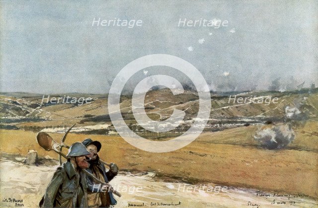 'The Hills and Fort of Douaumont', Verdun, France, 18 March 1916, (1926). Artist: Unknown