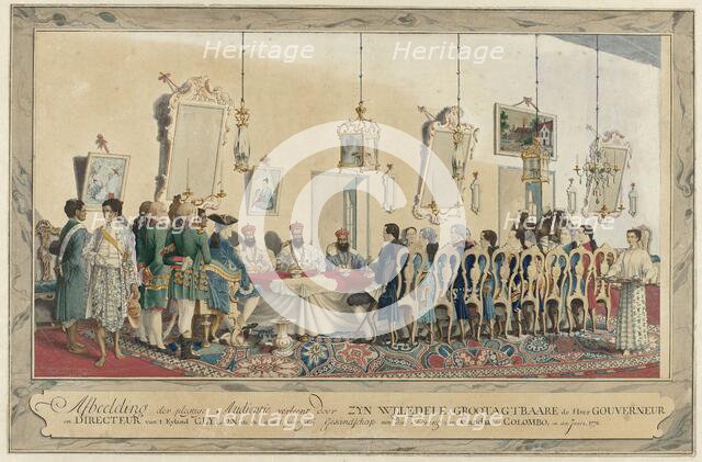 Reception of the envoys of the King of Kandy by Governor Imam Falck, 1772. Creator: Carel Frederik Reimer.
