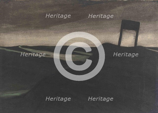 Paysage nocturne, poteau de signalisation, c1907. Creator: Spilliaert, Léon (1881-1946).