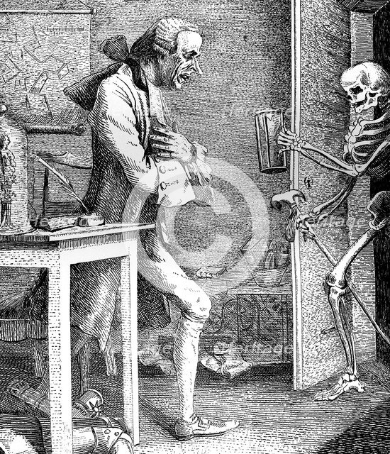 'Sterne and Death'. 1768. Creator: Thomas Patch.