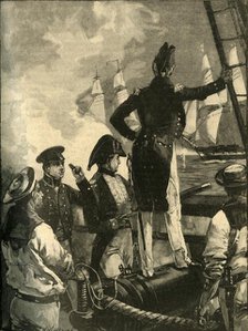 Captain William Walpole intercepting the Duke of Saldanha's ships, Liberal Wars, 1829 (c1890). Creator: William Heysham Overend.