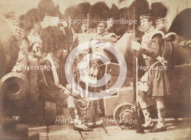 The 42nd Gordon Highlanders, Edinburgh Castle, 1843-47. Creators: David Octavius Hill, Robert Adamson, Hill & Adamson.