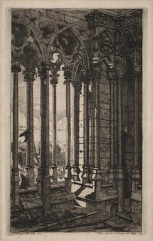 Etchings of Paris: The Gallery of Notre Dame, 1853. Creator: Charles Meryon (French, 1821-1868).