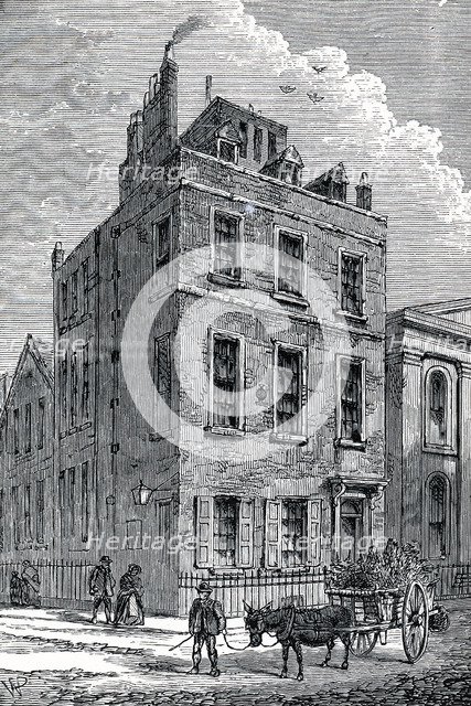 Sir Isaac Newton's house on the corner of Orange and St Martin's Streets, London, c1880. Artist: Unknown