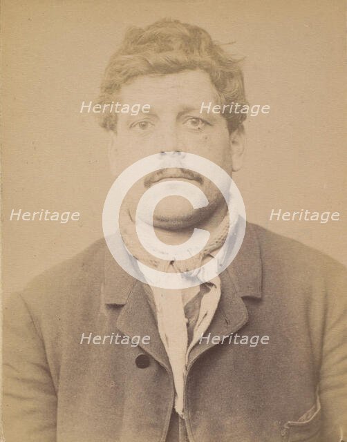Loutrel. François. 37 ans, né à Paris XVlle. Journalier. Anarchiste. 1/3/94., 1894. Creator: Alphonse Bertillon.
