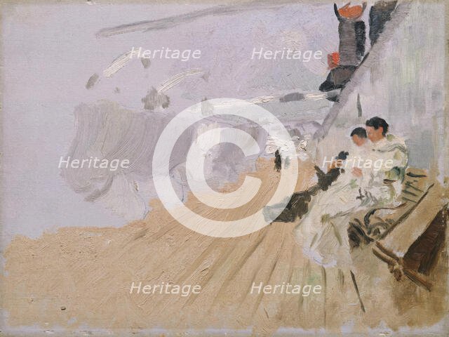 Monks on the Deck, 1898. Creator: Frits Thaulow.