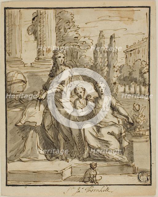 Portrait of a Geographer, Wife, and Child, n.d. Creator: Sir James Thornhill.