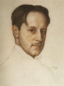 Portrait of the artist Mstislav Dobuzhinsky (1875-1957), 1910. Creator: Somov, Konstantin Andreyevich (1869-1939).