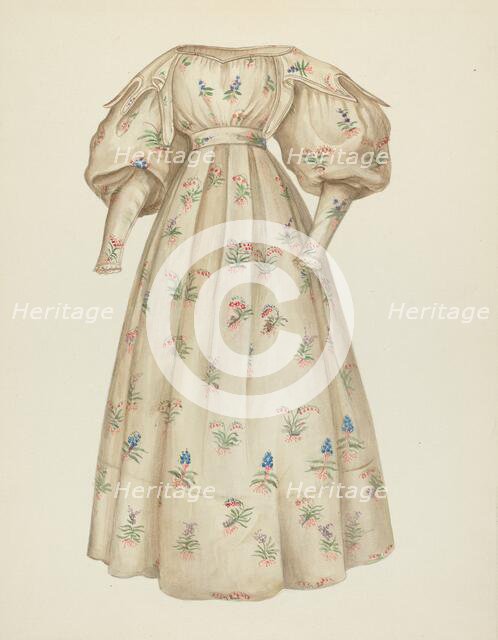 Muslin Dress, 1935/1942. Creator: Unknown.