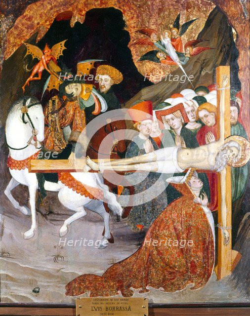  'Crucifixion of Saint Andrew', table of the Gurb Altarpiece (1417 - 1418), designed by Lluis Bor…