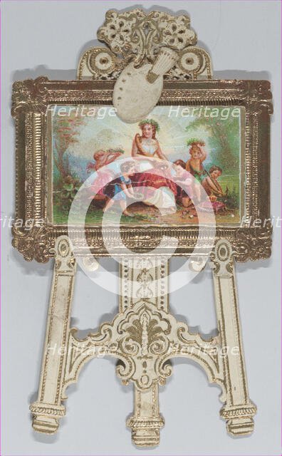 Valentine - Standing easel, chromolithographed family, 1873. Creator: Raphael Tuck & Sons.