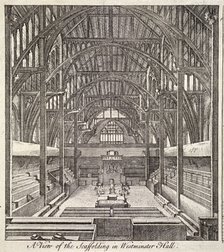View of the scaffolding in Westminster Hall, London, c1760. Artist: Anon