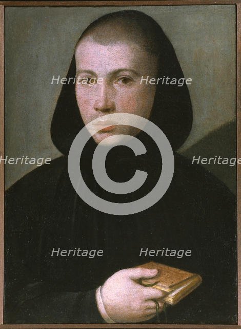 Portrait of a young Benedictine monk, First Half of 16th cen.. Creator: Caroto, Giovan Francesco (c. 1480-1555).