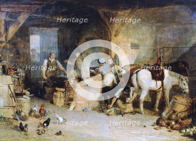 'A Country Blacksmith Disputing upon the Price of Iron...', c1807.  Artist: JMW Turner
