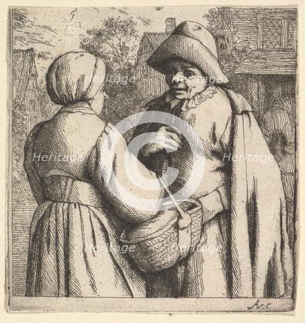 Conversation in the Street, 1610-85. Creator: Adriaen van Ostade.