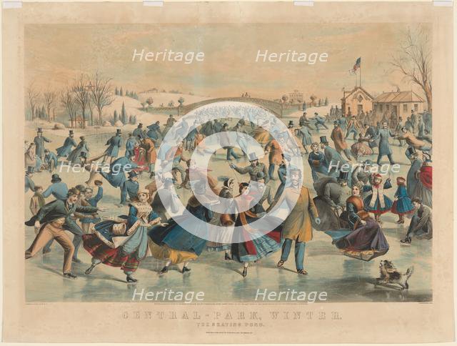 Central Park, Winter: The Skating Pond. Creator: James Merritt Ives (American, 1824-1895), and ; Nathaniel Currier (American, 1813-1888).