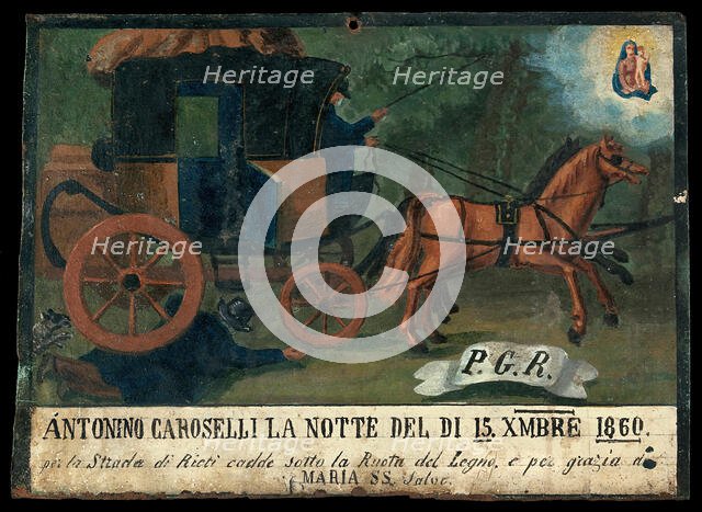 Antonino Caroselli run over by a coach, 1860. Creator: Unknown.
