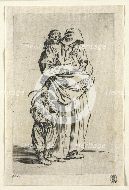 The Beggars: A Mother and Her Three Children , c. 1623. Creator: Jacques Callot (French, 1592-1635).