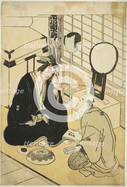 The Actor Ichikawa Danjuro V in His Dressing Room, Japan, c. 1783. Creator: Shunsho.