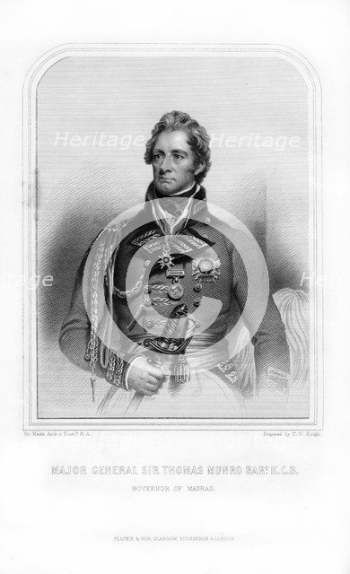 Sir Thomas Munro, Scottish soldier and statesman, (1870).Artist: TW Knight