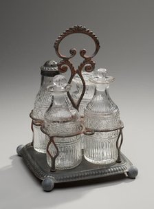 Castor Set And Stand, c1820-40. Creator: Unknown.