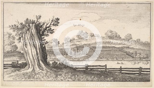 Albury with tree-stump in foreground, 1625-77. Creator: Wenceslaus Hollar.