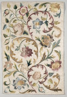 Embroidered Panel, 1800s. Creator: Unknown.